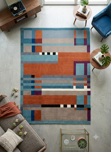 Designer bauhaus wool area - wool,